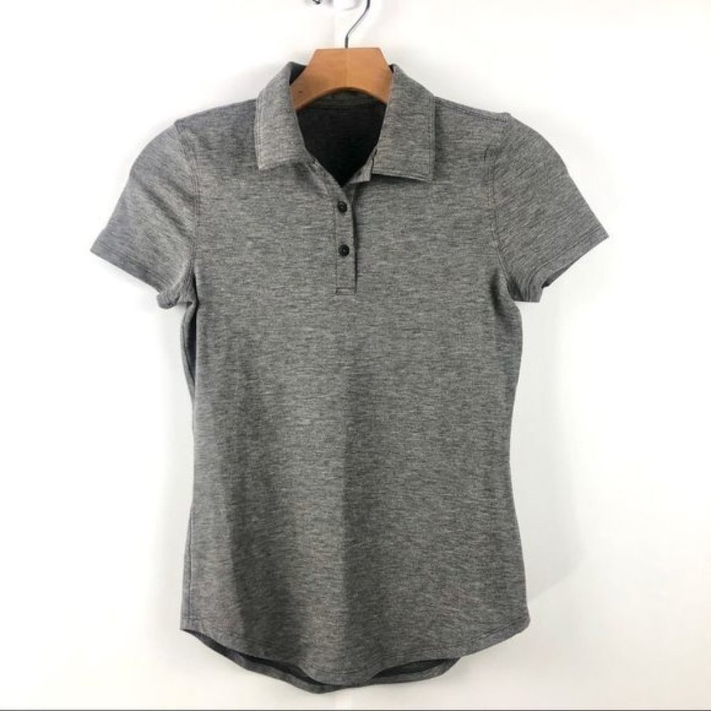 LULULEMON Pro Form Heathered Grey Polo Size